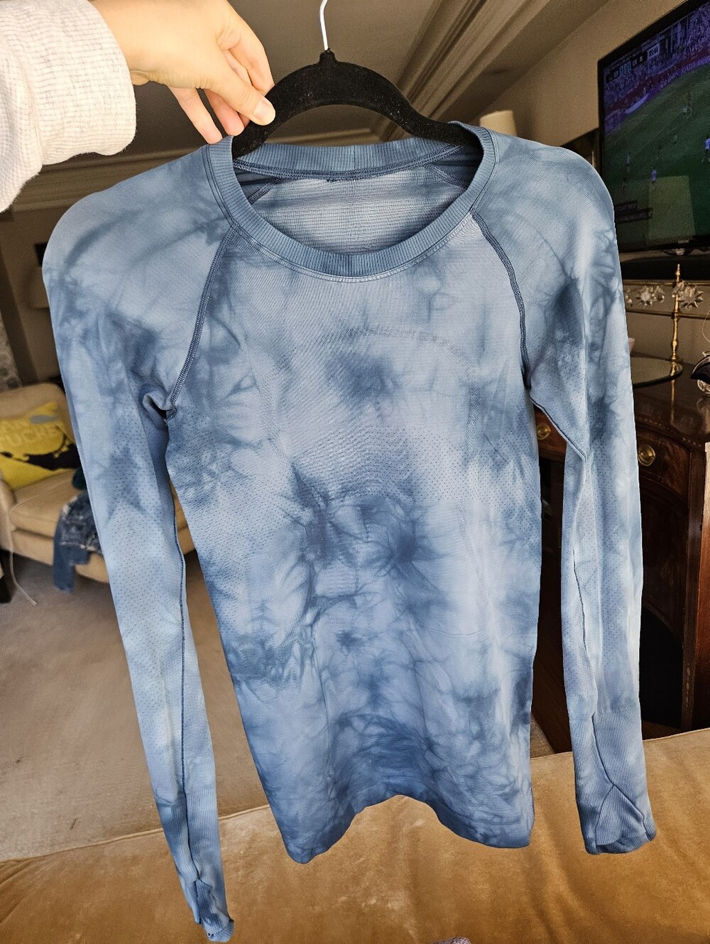 Lululemon Blue Swiftly Tie-Dye Marbke Long Sleeve Top - Size 4